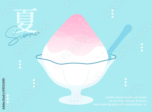 Summer template background with shaved ice.