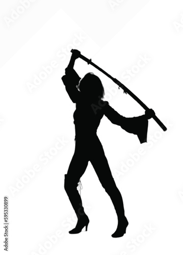 silhouette of a warrior with sword