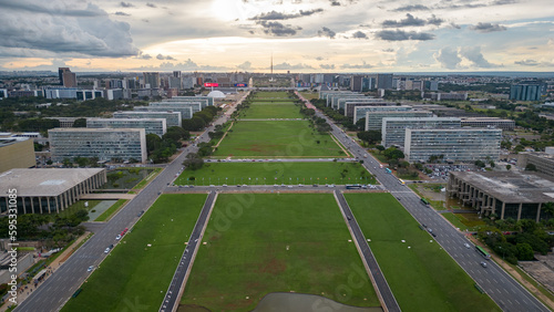 Aerial view of Esplanada dos Ministérios in Brasília - DF - Brazil.