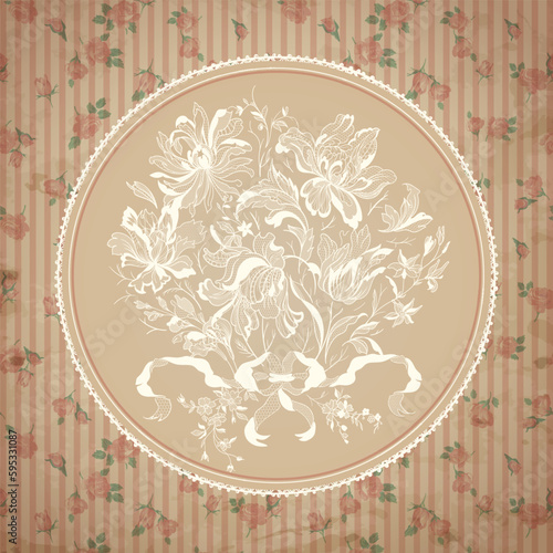 lace  flowers and foliage. Vector illustration, bouquet.