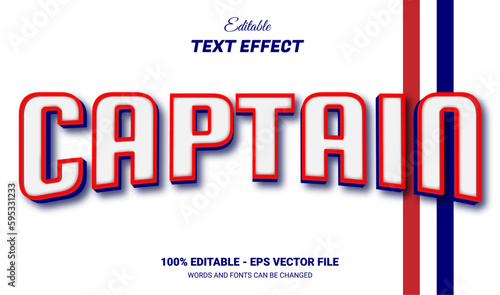 Captain bold 3d style editable text effect