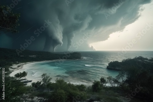 Tornado at sea, generative ai © Met