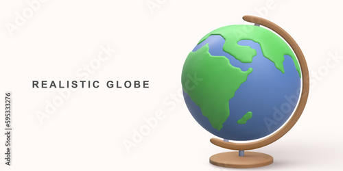 3D realistic globe. Vector illustration.