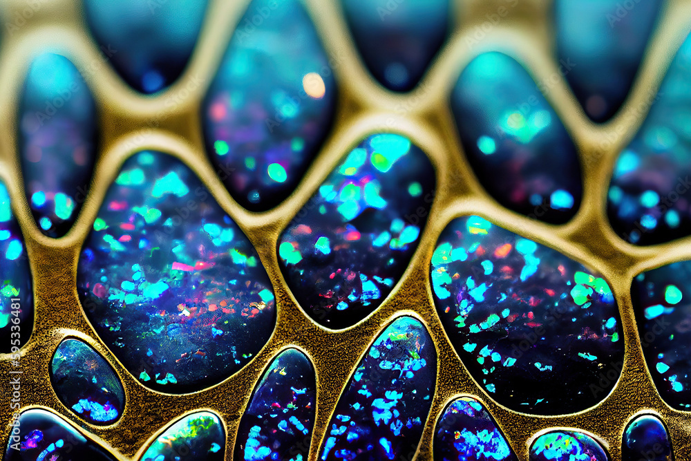 Opal stone abstract macro background. Iridescent rainbow opalescent ...