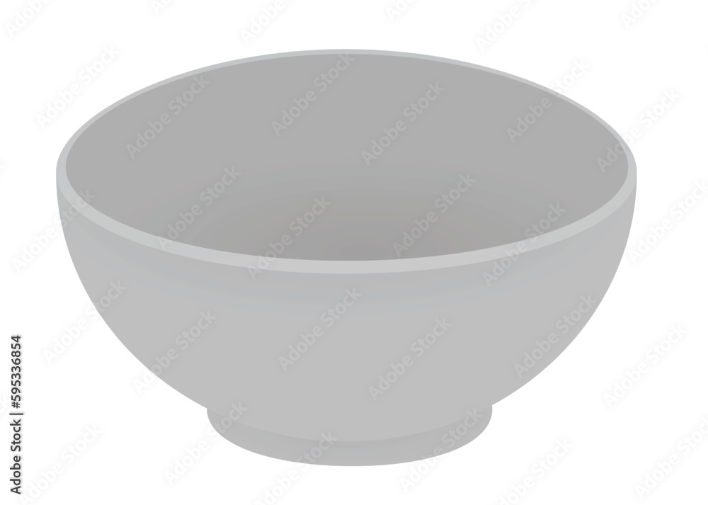 Empty grey bowl. vector illustration Empty grey bowl. vector illustration