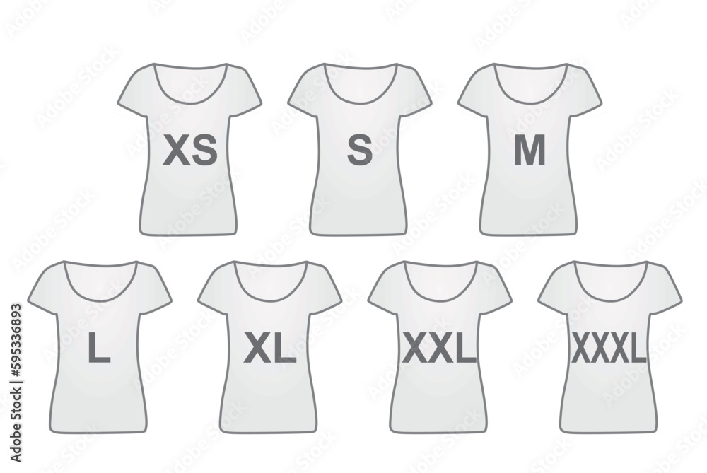 Clothing t shirts sizes. vector Clothing t shirts sizes. vector