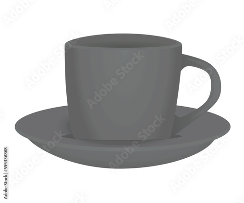 Grey mini cup on white background, vector