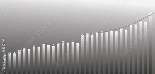 Grey business graph. vector illustration