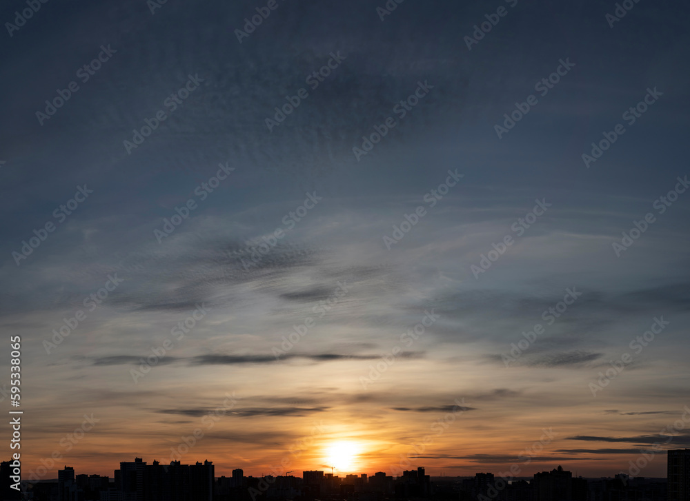 sunset over the city