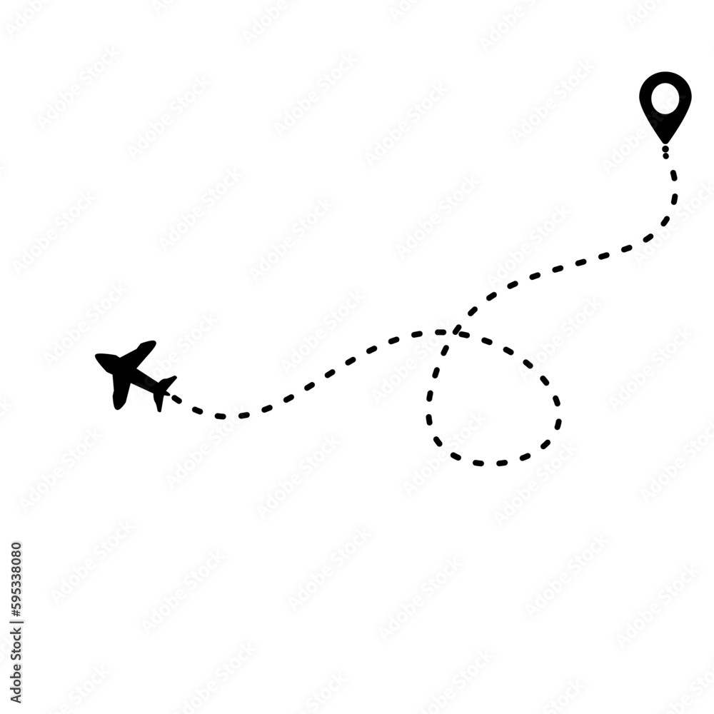 Route map plane illustration Route map plane illustration