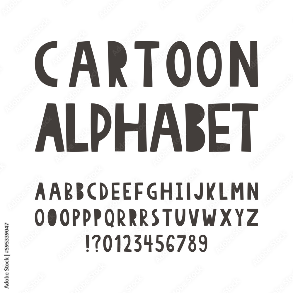 Hand drawn sans serif letters English ABC. Cartoon primitive kids alphabet in simple doodle style. Monochrome typography design in latin characters. Different capital letters and numbers. Hand drawn sans serif letters English ABC. Cartoon primitive kids alphabet in simple doodle style. Monochrome typography design in latin characters. Different capital letters and numbers.