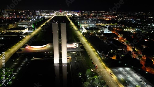 Aerial 4k video of the Chamber of Deputies in Brasilia, Federal District in Brazil.