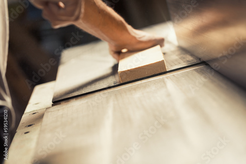 Warm workshop, carpenter crafts wooden furniture