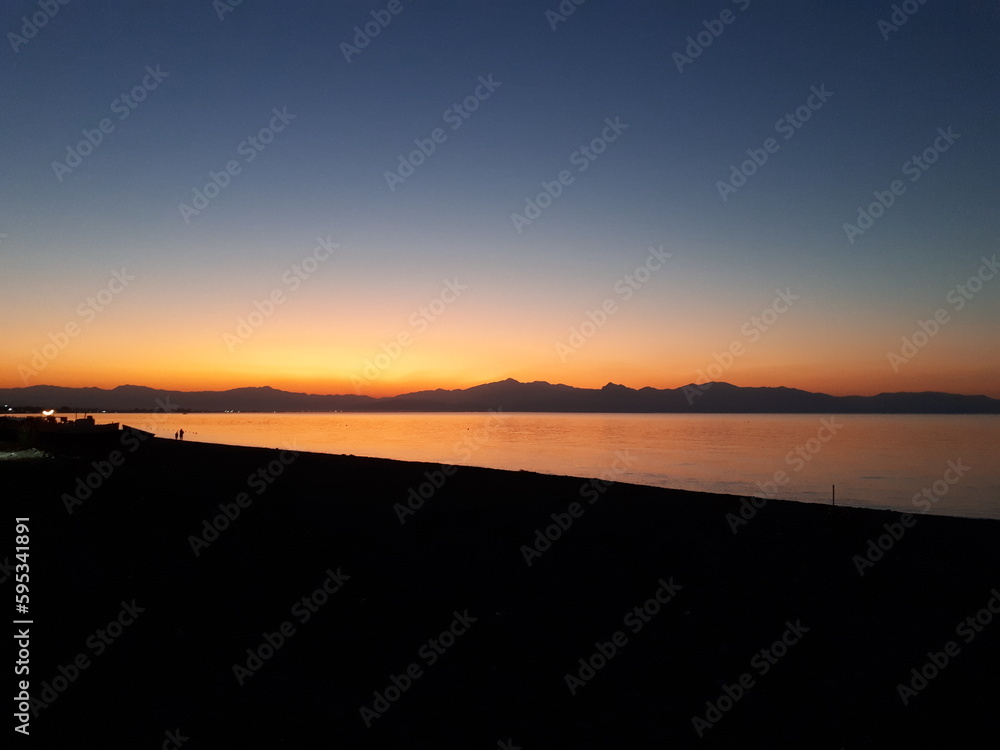 Sunset over the sea Jonio