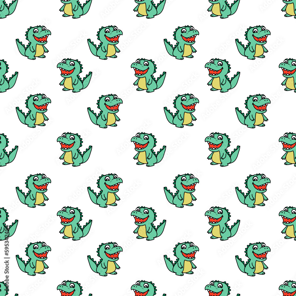Fototapeta premium seamless pattern with green dragon 