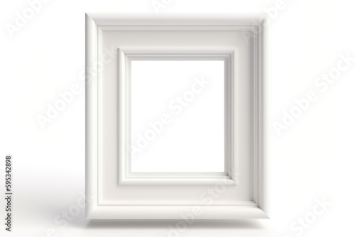 Modern White Frame With Clean Lines. Blank Frame, Png.. Generative AI