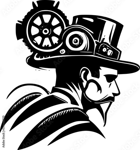Steampunk | Black and White Vector illustration