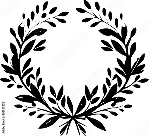 Wreath - Minimalist and Flat Logo - Vector illustration