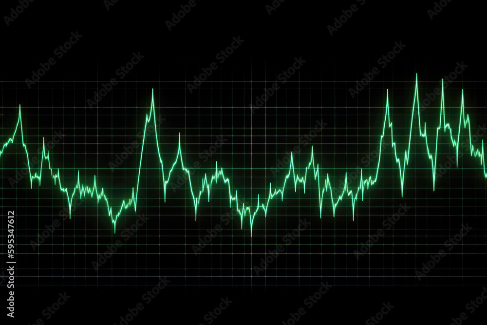 Heart Rate Monitor With Green Line Graph. Generative AI