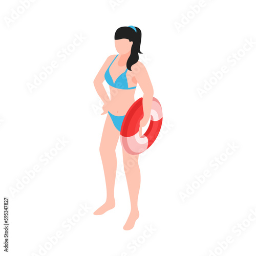 Isometric Beach Lifeguard