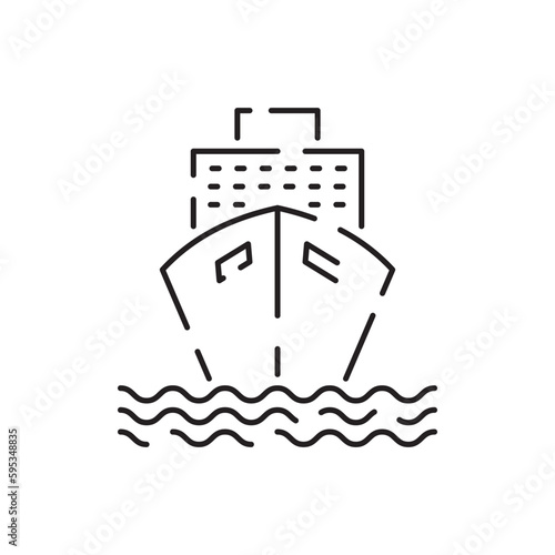 Public Transport ferry and ship Vector Line Icons. Traffic symbol Editable Stroke and travel