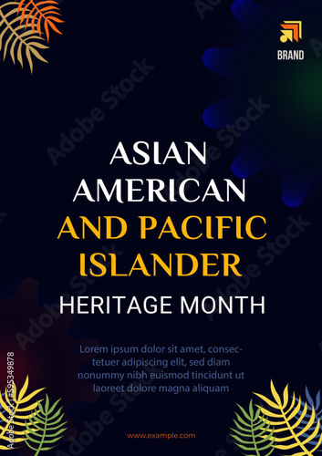 Asian American and Pacific Islander Heritage Month. Vector poster for ads, social media, card, banner, background.