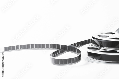 Vintage film strip isolated on white background. Film footage on film.