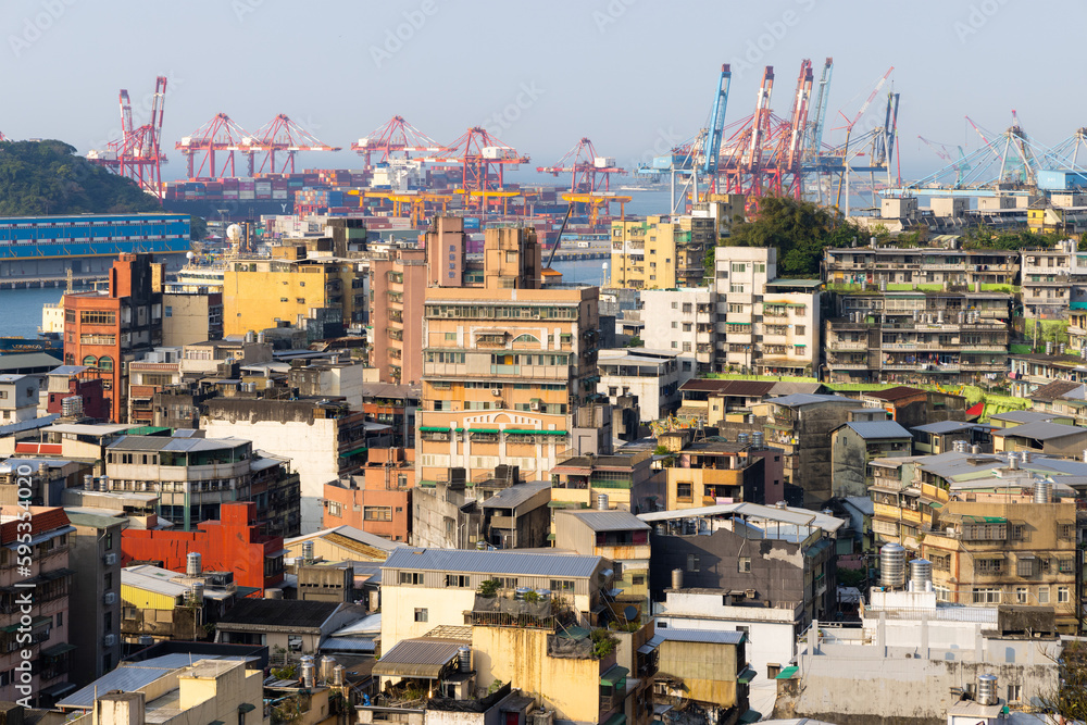 Naklejka premium Keelung city in Taiwan