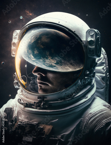 Spaceman portrait closeup a...