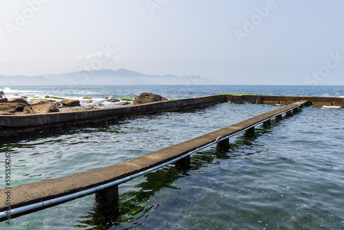 Abalone stone farm over the sea