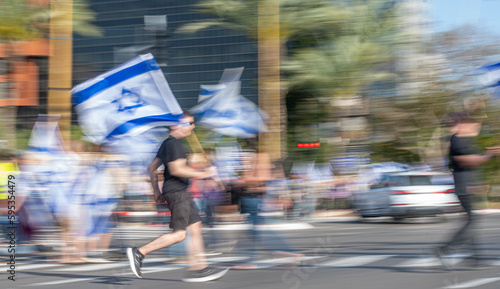 Civilian protests in the city of Rehovot Israel against the planned changes of Israeli government to the high court of justice