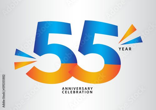 55 year anniversary celebration logotype vector, 55 number design, 55th Birthday invitation, anniversary logo template, logo number design vector, calligraphy font, typography logo, vector design