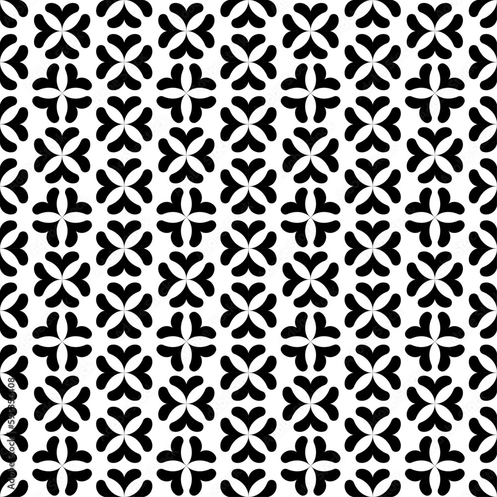 Vector seamless models. Modern stylish texture. Composition from regularly repeating geometrical element. Monochrome, simple. Vector illustrations.