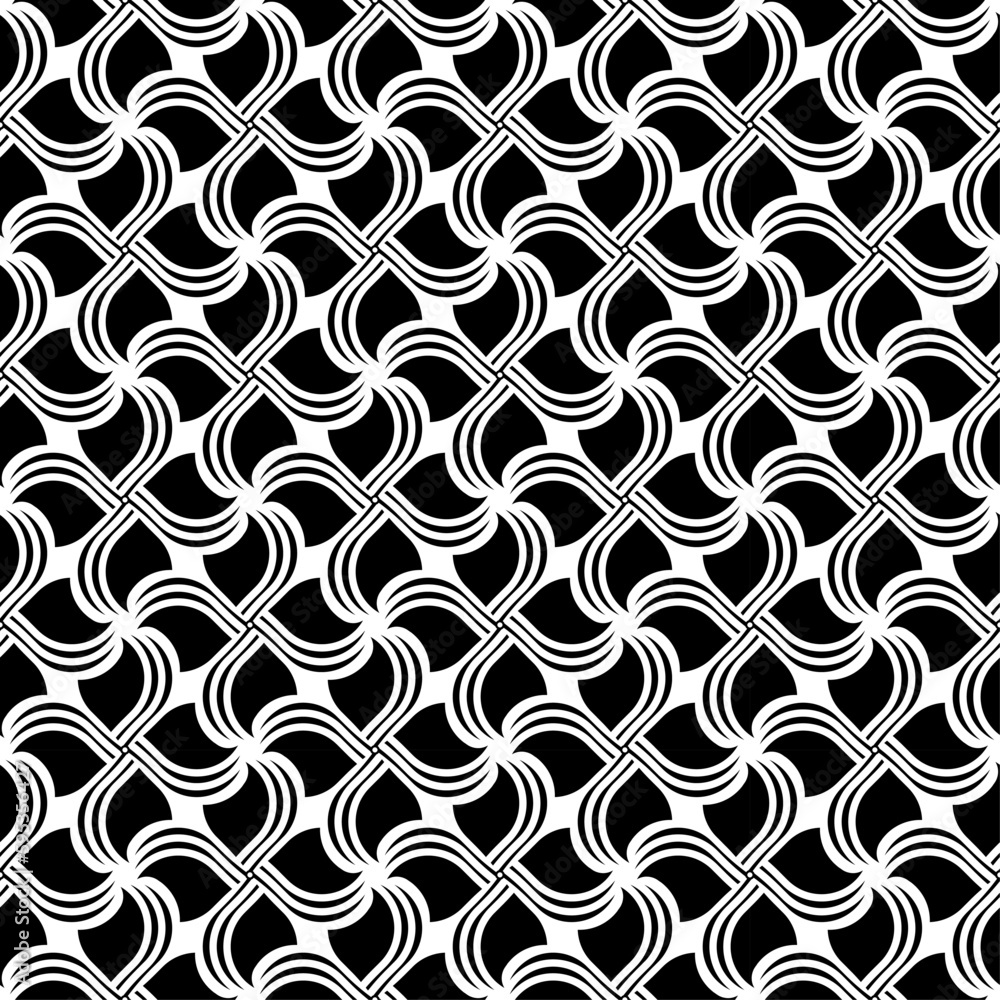 Vector seamless models. Modern stylish texture. Composition from regularly repeating geometrical element. Monochrome, simple. Vector illustrations.