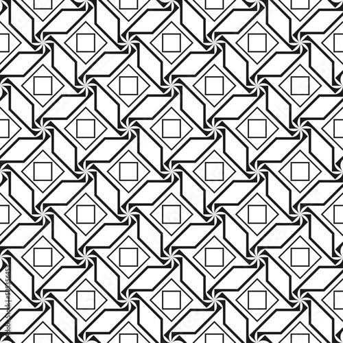 Vector seamless models. Modern stylish texture. Composition from regularly repeating geometrical element. Monochrome, simple. Vector illustrations.