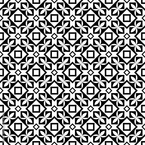 Vector seamless models. Modern stylish texture. Composition from regularly repeating geometrical element. Monochrome, simple. Vector illustrations.