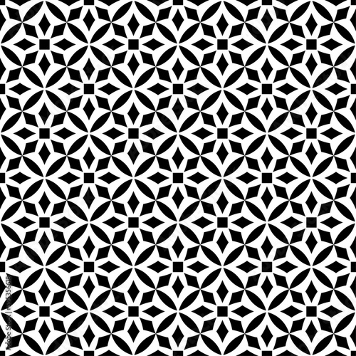 Vector seamless models. Modern stylish texture. Composition from regularly repeating geometrical element. Monochrome, simple. Vector illustrations.