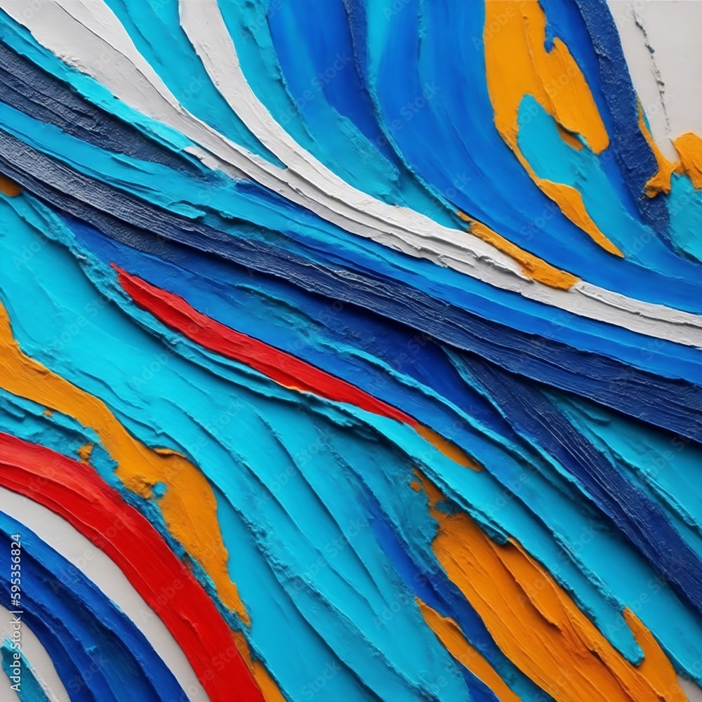  rainbow textured acrylic paint brushstrokes background, design element, Generative AI