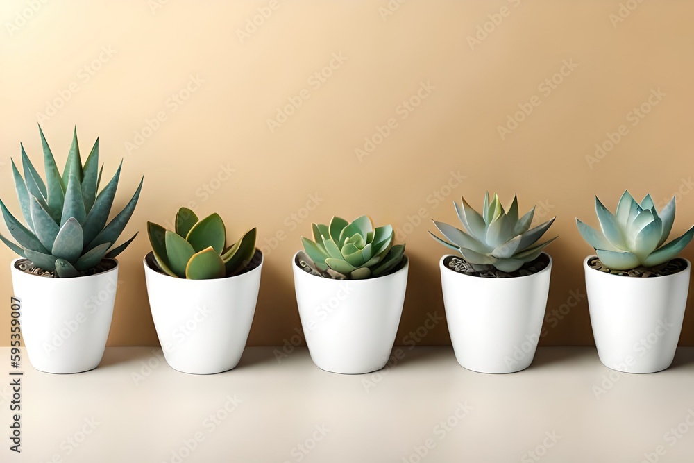 cactus in flowerpot on warm background, generative ai cactus in flowerpot on warm background, generative ai