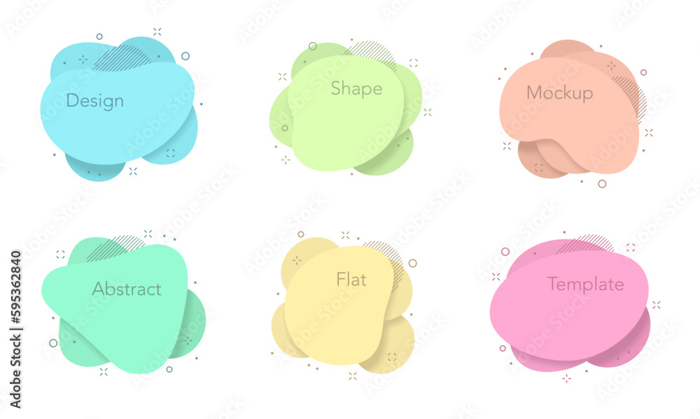 Set of colorful fluid shapes. Template shapes on white. Vector illustration Set of colorful fluid shapes. Template shapes on white. Vector illustration