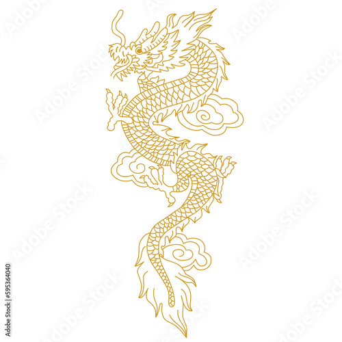 Illustration of Traditional chinese Dragon