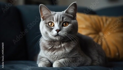 Portrait of a beautiful cat close up. Generative AI