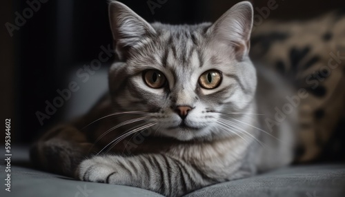Portrait of a beautiful cat close up. Generative AI © Viktor