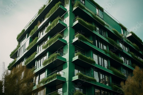 Green residential building. Generative AI