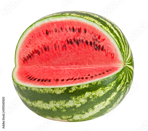 Watermelon isolated on white background, full depth of field