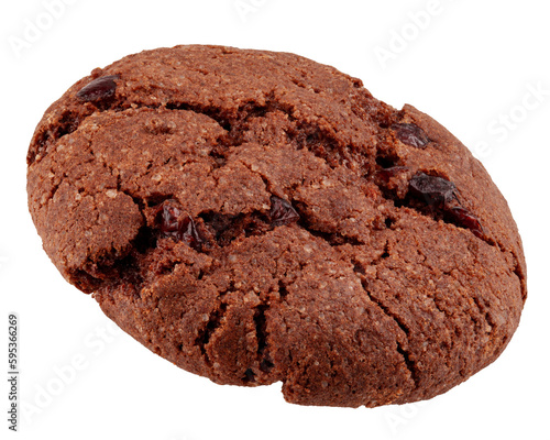 Cuadro en lienzo Chocolate chip cookie, isolated on white background, full depth of field