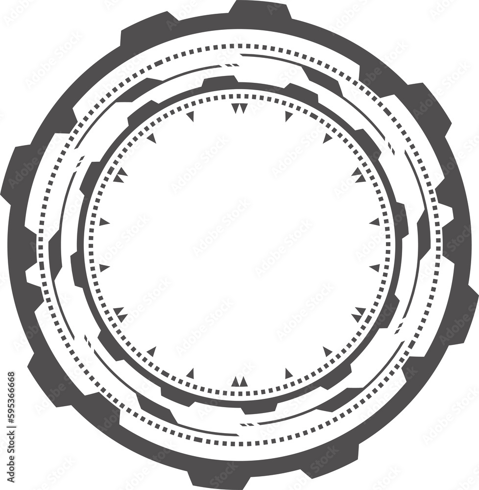 HUD tech circle for digital technology games design. Graphic element for cyber interface. Round ui frame. Circular abstract icon. HUD tech circle for digital technology games design. Graphic element for cyber interface. Round ui frame. Circular abstract icon.