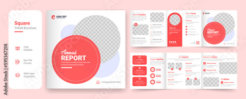 Creative business square trifold brochure template design