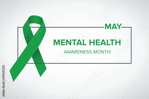 Mental Health Awareness Month in May. Raising awareness of mental health. Control and protection. Prevention campaign. Medical health care design. Vector illustration
