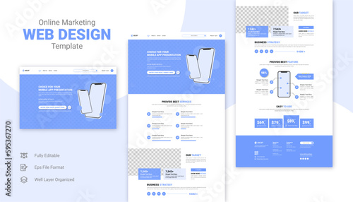 Website landing page template design